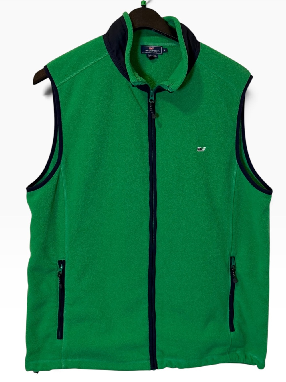 Vineyard Vines Green Fleece Vest Men's Full Zip Vest Size Large Outdoors Winter